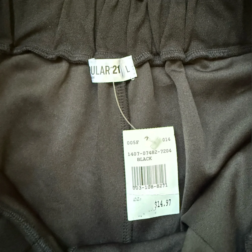 NWT Popular 21 Paperbag Pants With Tie Black Large - Picture 5 of 9